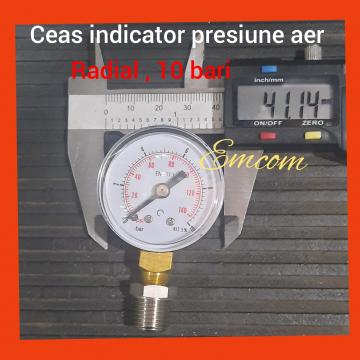 Ceas indicator presiune aer radial 10 bari de la Emcom Invest Serv Srl