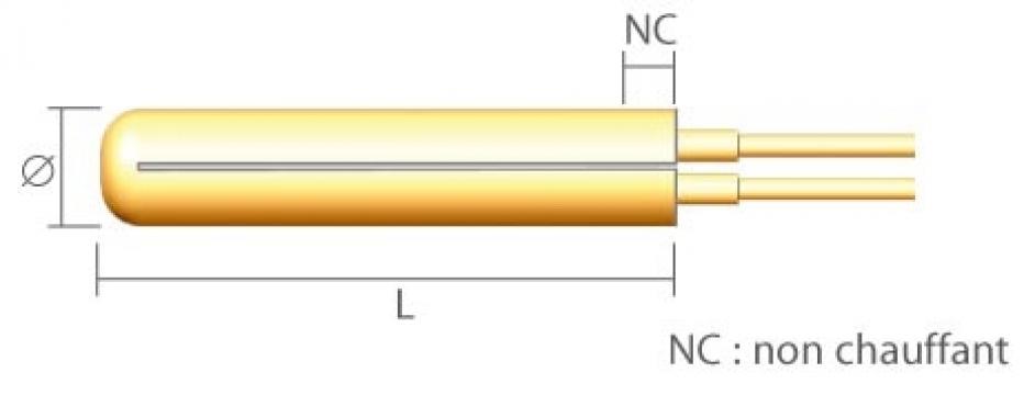 Rezistenta electrica - cartus, L 127 (5") mm, P 600 W de la Tehnocom Liv Rezistente Electrice, Etansari Mecanice