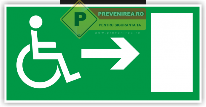 Eticheta de iesirea principala persoana cu dizabilitati de la Prevenirea Pentru Siguranta Ta G.i. Srl