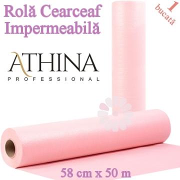 Rola cearceaf hartie impermeabila roz 58x50 - Athina de la Mezza Luna Srl.