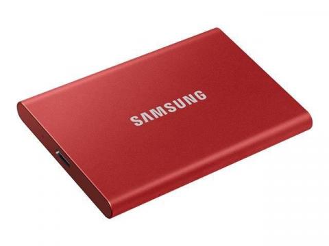 SSD extern Samsung T7 portabil, 500GB, USB 3.2, Metallic Red de la Etoc Online