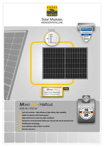 Panou fotovoltaic monocristalin de la Solartis Energy 2002 Srl