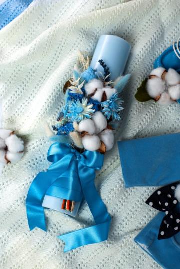 Lumanare Andreeatex X Floral Symmetry - parafina color bleu