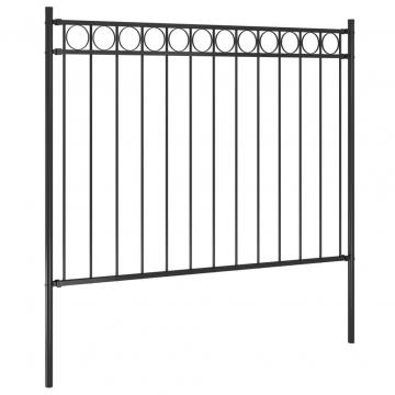 Gard de gradina, negru, 1,7 x 1,2 m, otel de la VidaXL