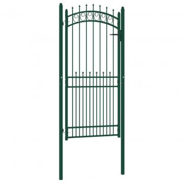 Poarta de gard cu tepuse, verde, 100x200 cm, otel