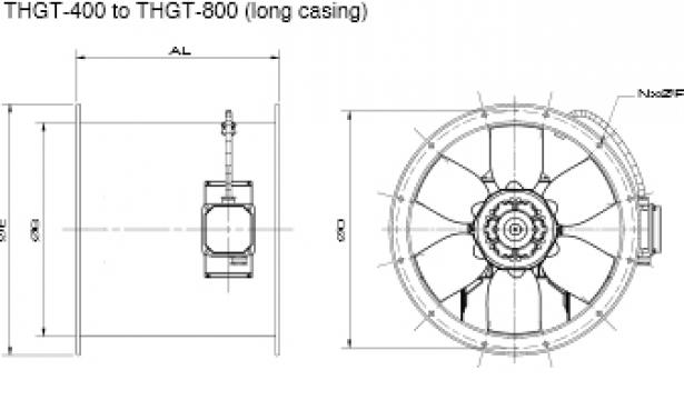 Ventilator 4 poli THGT4-710-7/-2,2