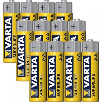 Baterii AA R6 1.5V Varta SuperLife (set 12 bucati) de la Sirius Distribution Srl
