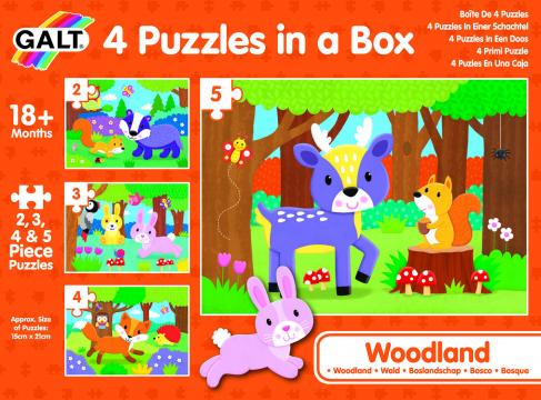 Set 4 puzzle-uri - Animalute din padure (2, 3, 4, 5 piese) de la A&P Collections Online Srl-d