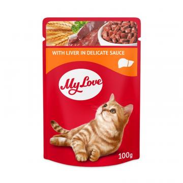 Hrana plic pisica cu pui&ficat in sos 100g - MyLove de la Club4Paws Srl