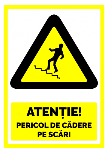Indicator atentie pericol de cadere pe scari