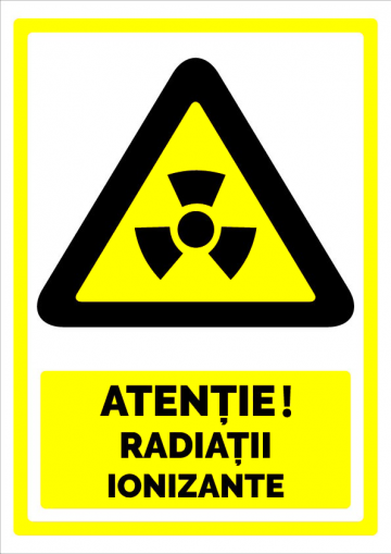Indicator de securitate atentie radiatii ionizante