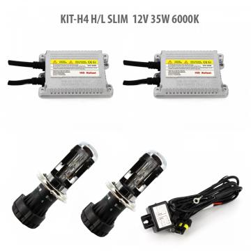 Kit xenon H4 H/L 35W 6000K 12V slim