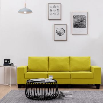 Canapea cu 3 locuri, galben, material textil de la VidaXL