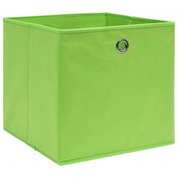 Cutii depozitare, 10 buc., verde, 32x32x32 cm, textil de la VidaXL