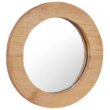 Oglinda de perete, 40 cm, tec, rotund