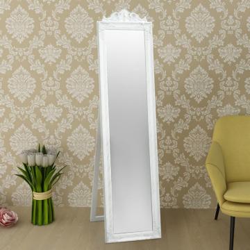 Oglinda baroc independenta, alb, 160 x 40 cm