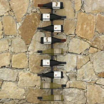 Suport sticle de vin de perete, 9 sticle, negru, fier de la VidaXL
