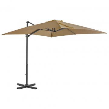 Umbrela de exterior cu baza portabila, gri taupe