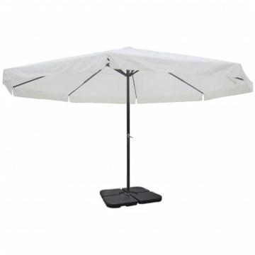 Umbrela din aluminiu cu baza portabila, alb de la VidaXL