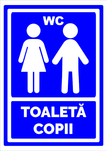 Indicator albastru toaleta copii de la Prevenirea Pentru Siguranta Ta G.i. Srl