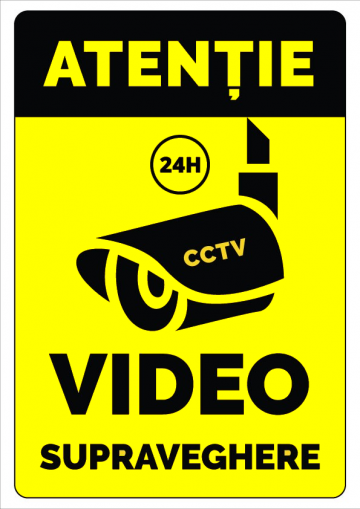 Indicator atentie video supraveghere CCTV