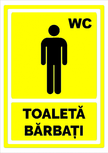 Indicator galben pentru wc toaleta barbati