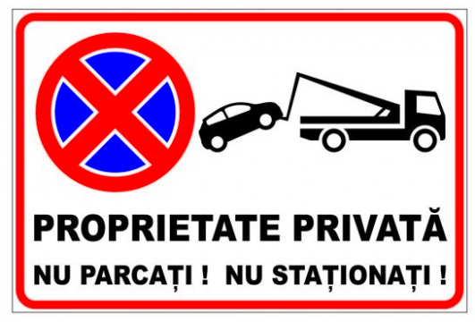 Indicator proprietate privata nu parcati nu stationati