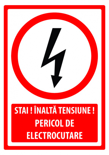 Indicator stai inalta tensiune pericol de electrocutare