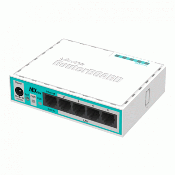 Router hEX Lite, 5 x Fast Ethernet, RouterOS L4 - Mikrotik