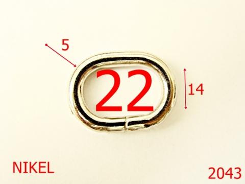 Inel oval 22 mm*5/otel/nikel 22 mm 5 nichel 3C6 2043