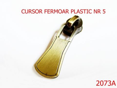 Cursor fermoar plastic nr5/zamac/antic nr 2073A