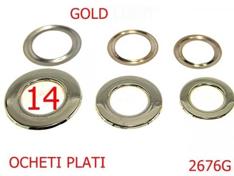 Ochet plat 14 mm gold 2676G