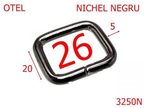 Inel dreptunghiular 26 mm 5 nichel negru 3I2 3250N de la Metalo Plast Niculae & Co S.n.c.