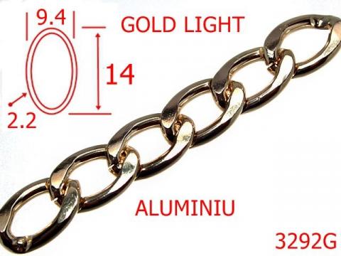 Lant aluminiu 9.4 mm 2.2 gold light 7H1 3292G