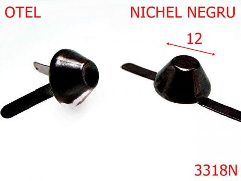 Cuie fund 12 mm nichel negru 11A3 3318N de la Metalo Plast Niculae & Co S.n.c.