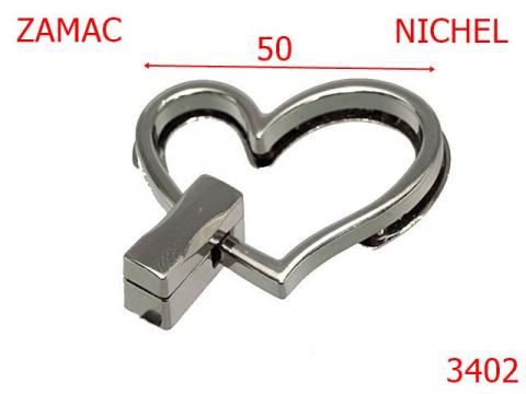 Inchizatoare inimioara 50 mm nichel 12F3 3402 de la Metalo Plast Niculae & Co S.n.c.