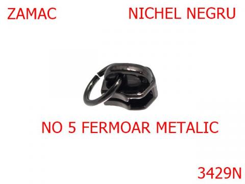 Cursor pt fermoar metalic no.5 mm nichel negru 3429N