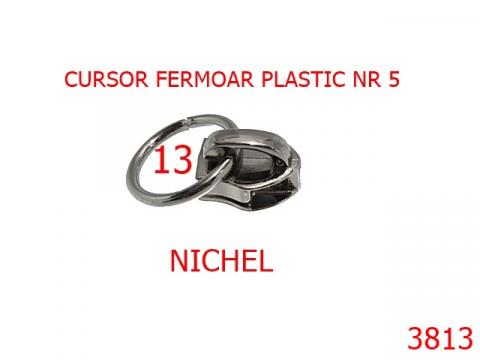 Cursor fermoar plastic Nr 5 5 mm nichel 3813