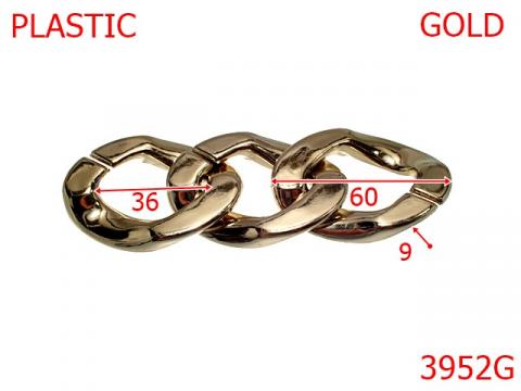 Za lant plastic 60 mm 9 gold 3952G de la Metalo Plast Niculae & Co S.n.c.