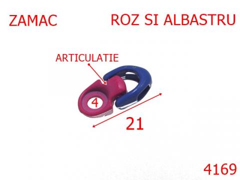 Carlig siret articulat inchis mm zamac roz 4169