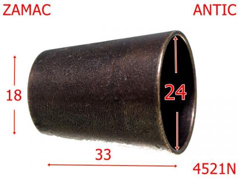 Clopotel tronconic mare 24x18x33 mm zamac antic 4521A