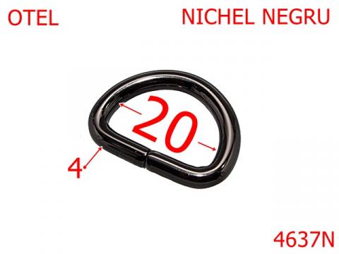 Inel D 20 mm otel 4 nichel negru 2B8 4637N de la Metalo Plast Niculae & Co S.n.c.