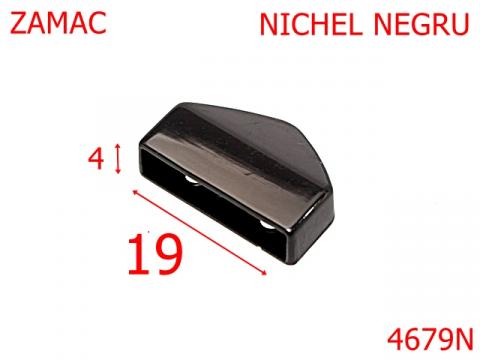 Terminatie fermoar poseta 19 mm zamac nichel negru 4679N de la Metalo Plast Niculae & Co S.n.c.