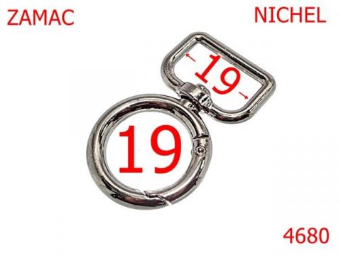 Carabina - inel 19 mm zamac nichel 5F2 4680 de la Metalo Plast Niculae & Co S.n.c.