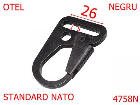 Carabina rezistenta Nato 26 mm otel 4 negru  5J7, 4758N de la Metalo Plast Niculae & Co S.n.c.