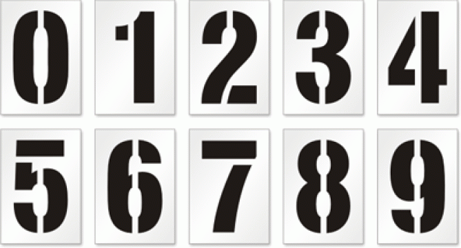 Sabloane pentru podea set de sabloane cu numere de la 0 la 9