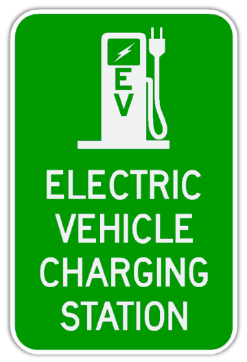 Sign electric vehicle charging station
