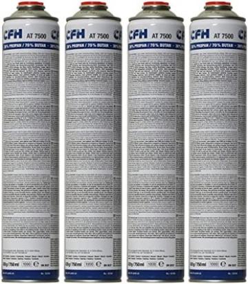 Set 4 butelii gaz CFH AT 7500 cu filet de 7/16 volum 750 ml