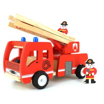 Jucarie masinuta de pompieri din lemn, Montessori, 3 ani+