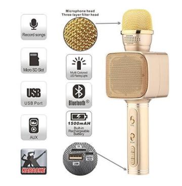 Microfon karaoke cu bluetooth/USB/Slot Card Magic Karaoke